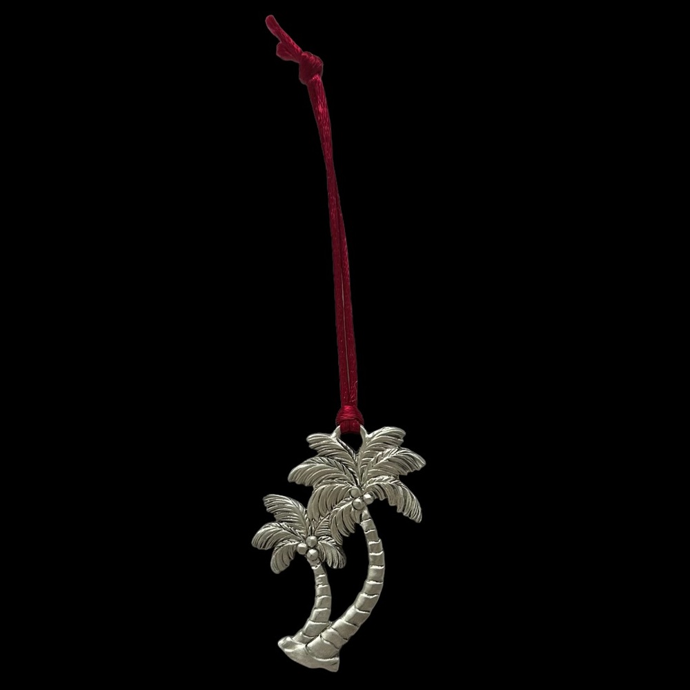 Seagull Pewter Double Palm Tree Christmas Ornament - Picture 3 of 3